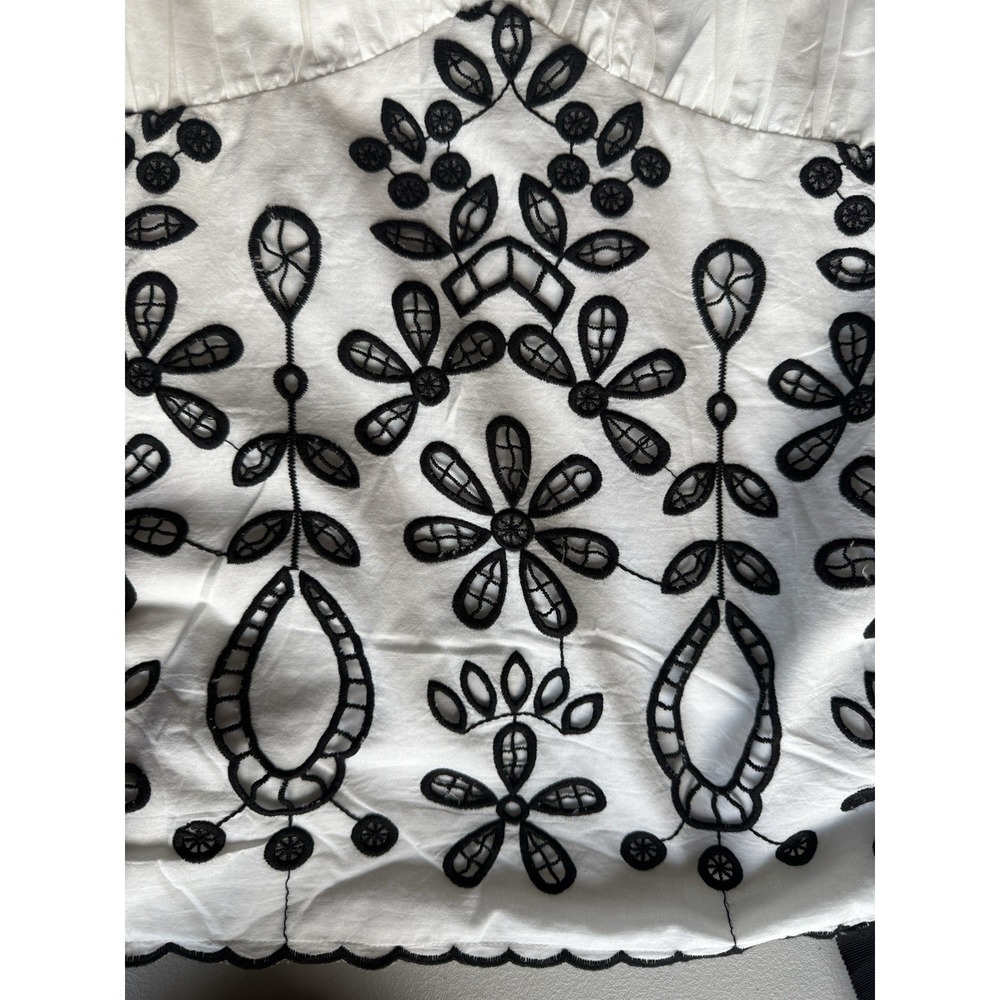 Anthropologie White Midi Dress with Black Embroidery - Picture 7 of 12